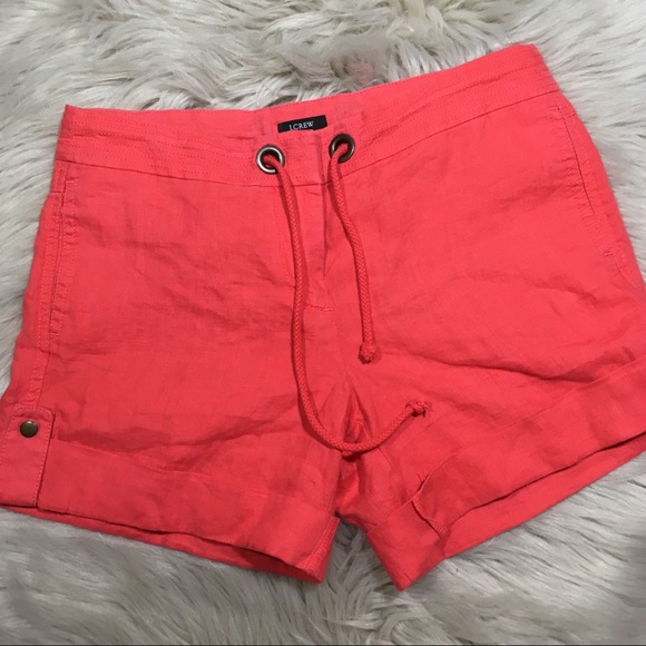 J. Crew Pants - J. Crew city fit coral linen shorts size 2